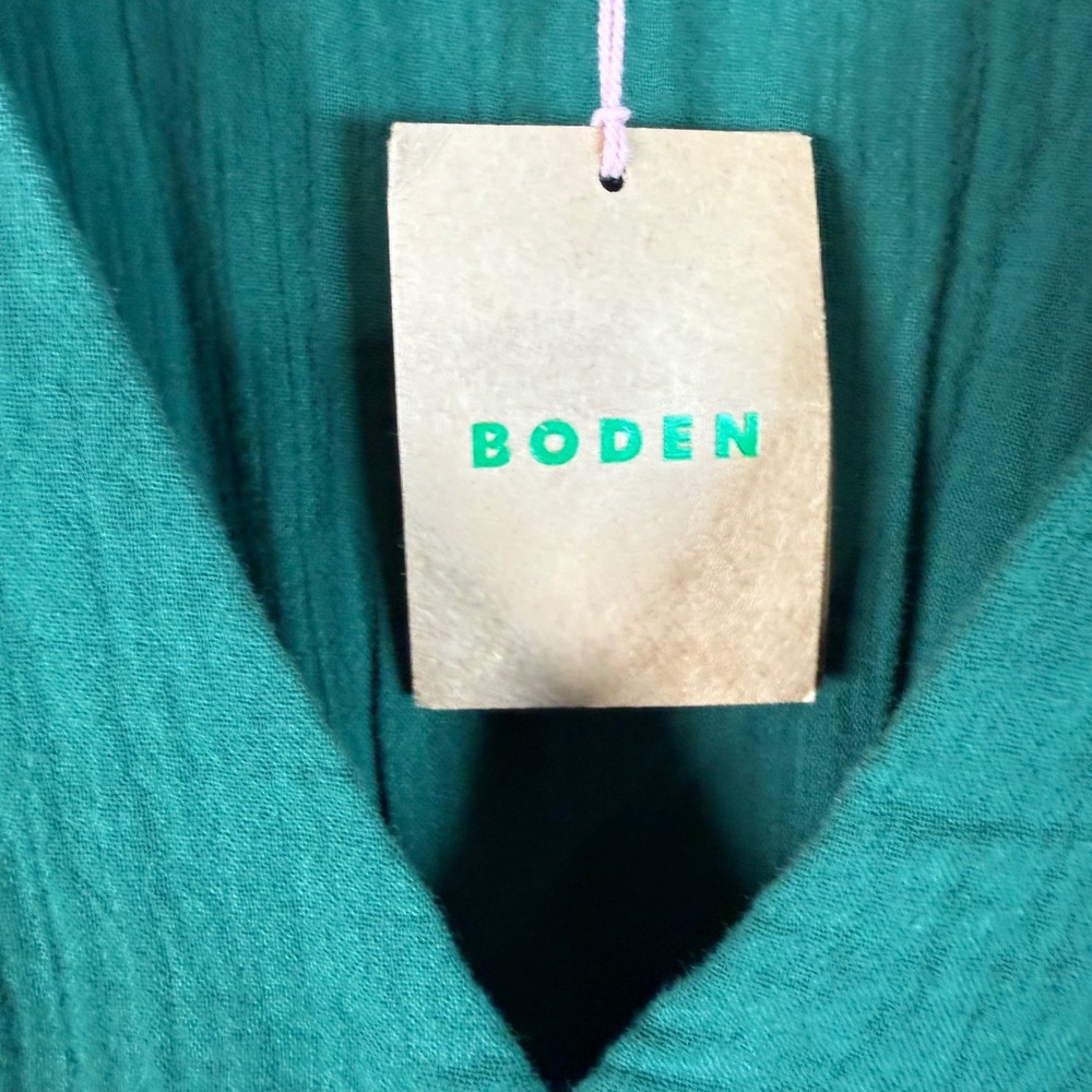 Boden NWT Eve Eden Green Sleeved Double Cloth V-Neck Midi Dress 14R - Picture 9 of 14